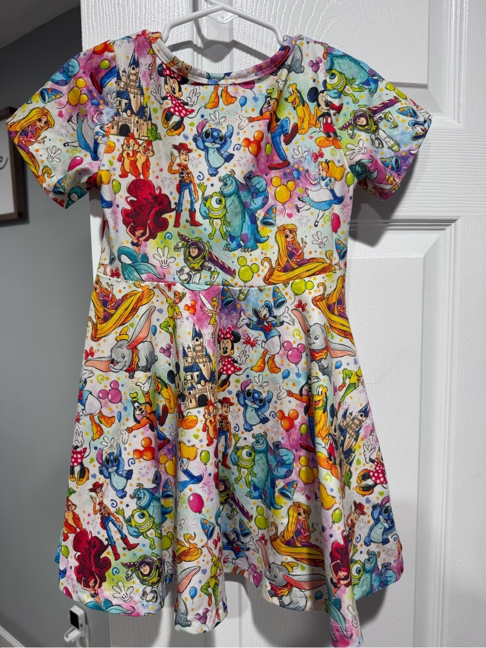 Girls' Disney Characters Multicolor Fit & Flare Dress
